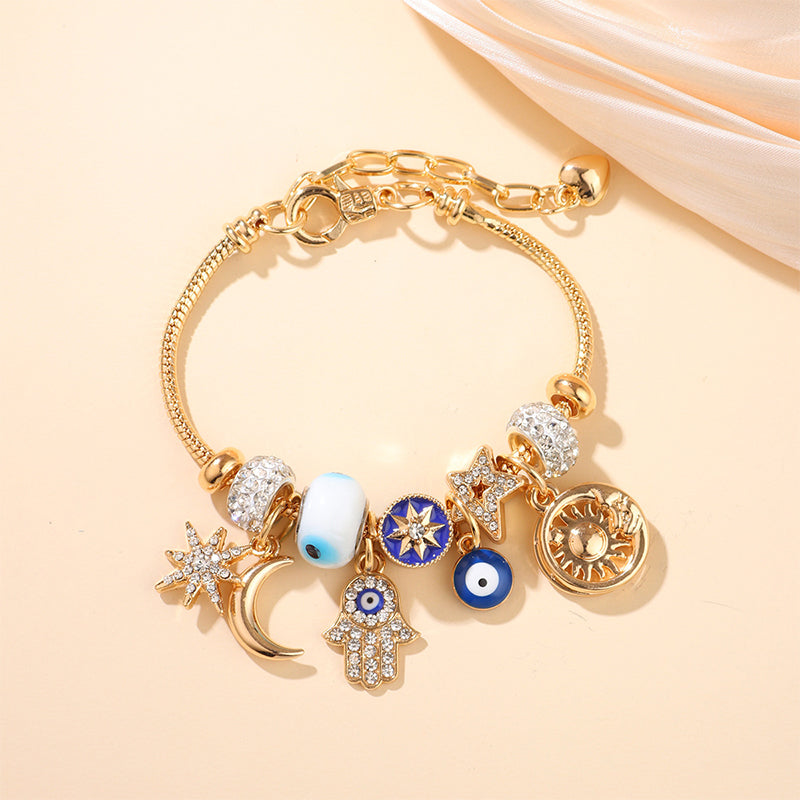 📢📢50% OFF !! ⏰Celestial Sun Moon Charm Bracelet