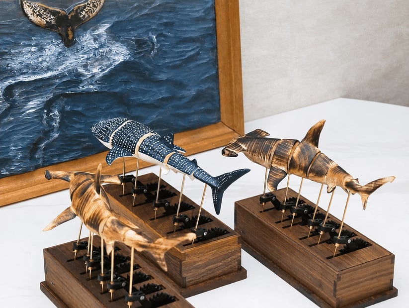 🔥FREE SHOPPING🔥-Handcrafted Wooden Ocean Animal Mechanical Model