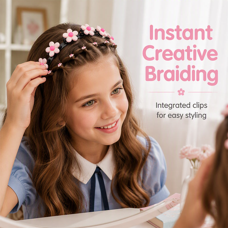 🎀No More Morning Battles Over Hair!-Cartoon Headband with Built-In Braid Clips for Girls | 13 Adorable Designs ✨ 
