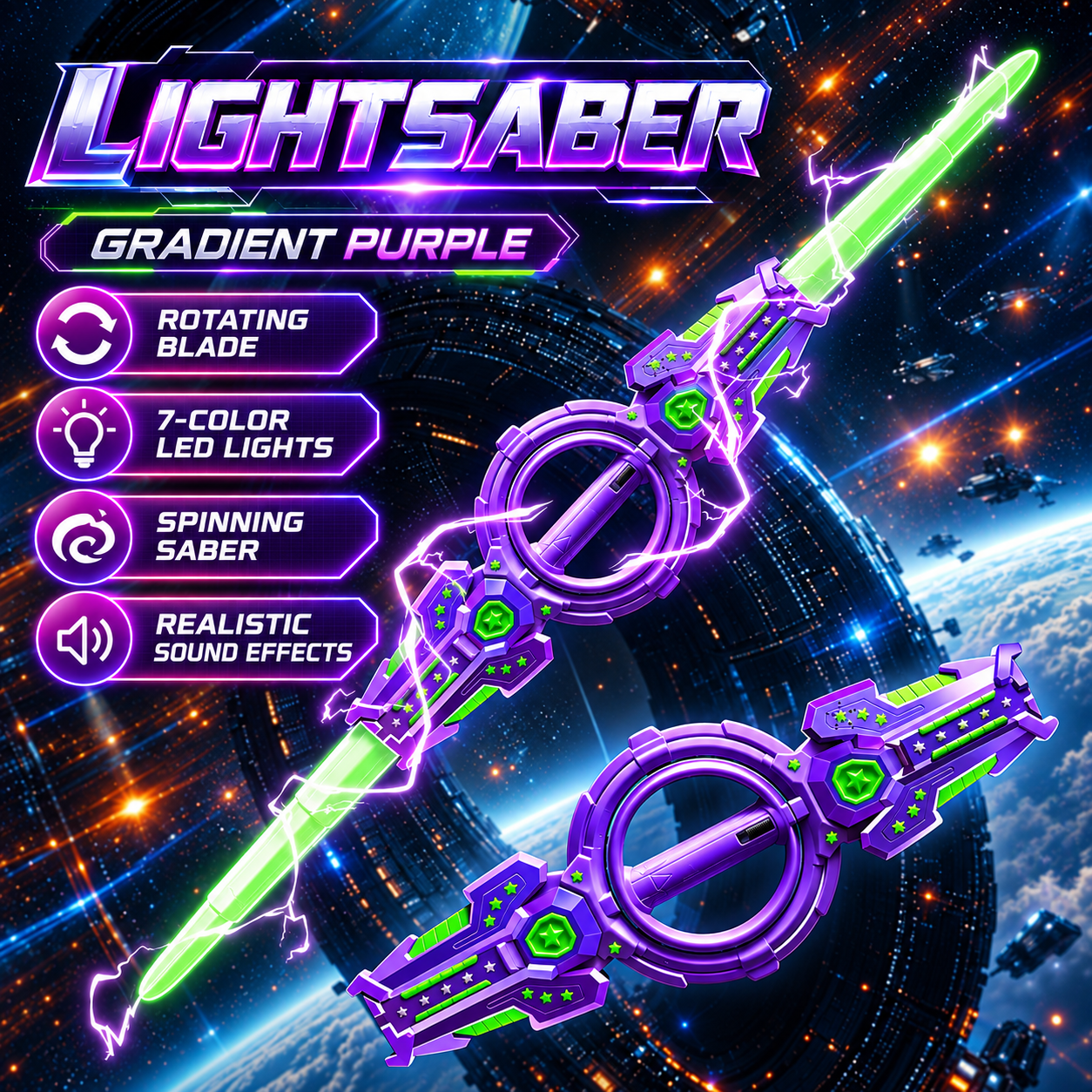 VortexSpinTM 360° Retractable Saber
