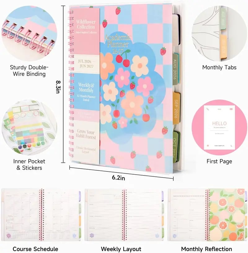 🧑‍🏫📔Shuttle Art Academic Year Planner | July 2026- June 2027, Growth Tree Design For School year