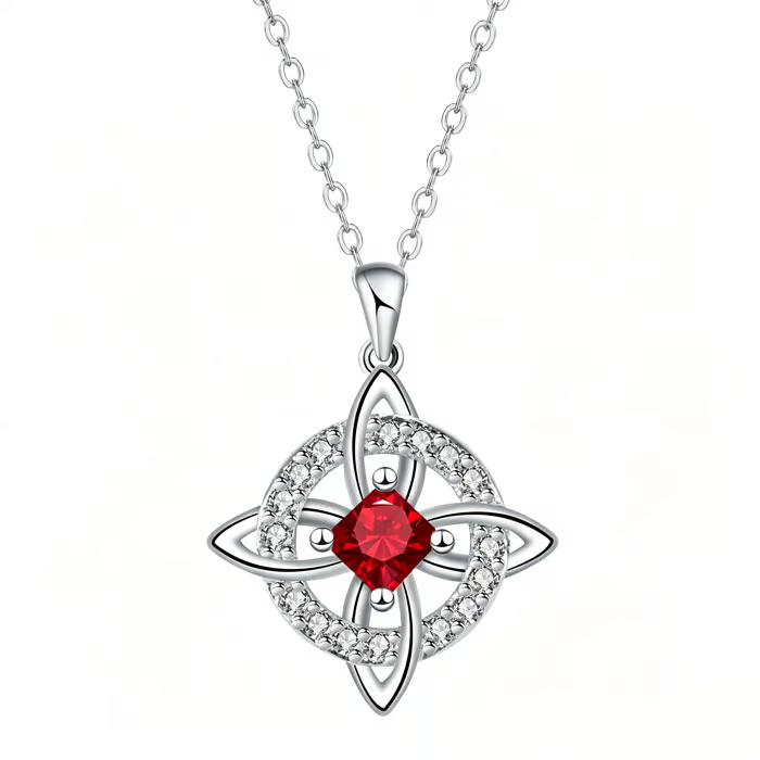 Mystical Birthstone Witches Knot Necklace – Natural Gem🔮💞Protect Your Loved Ones