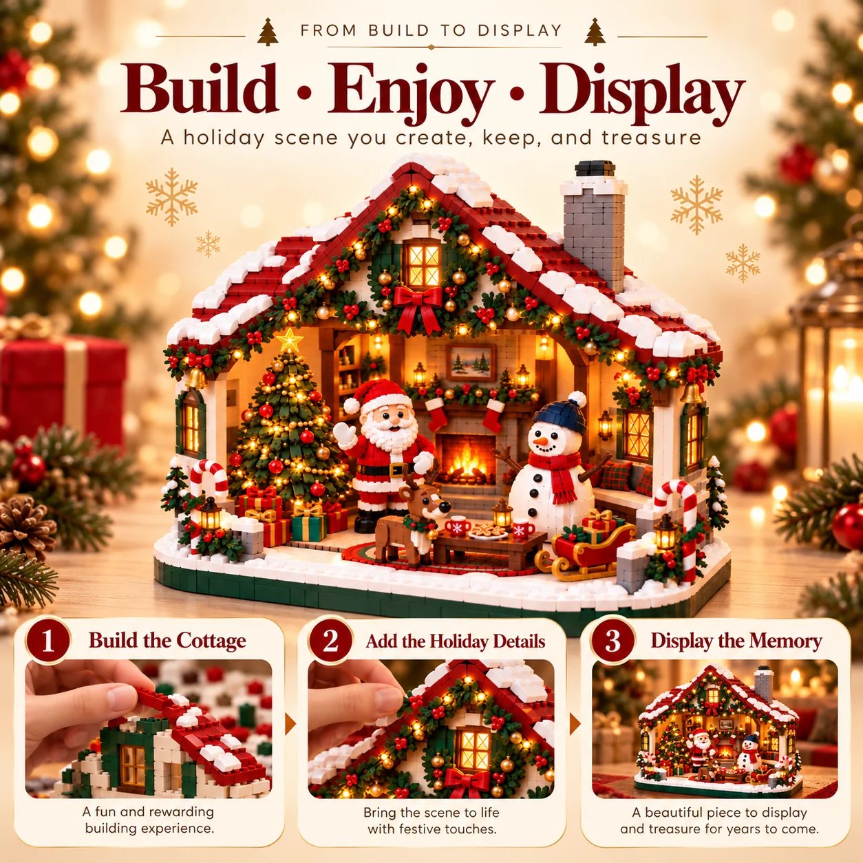 🚚 Free Shipping — Build Your Own Cozy Christmas Cottage 🎄🏡