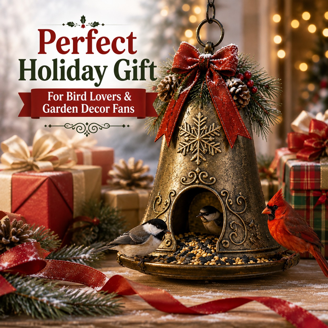 🎄 Christmas Bird Feeder  – Festive Hanging Garden Feeders for Wild Birds