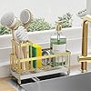 3-in-1 Sponge Holder for Kitchen Sink, Sink Caddy Organizer with High Brush Holder Stainless