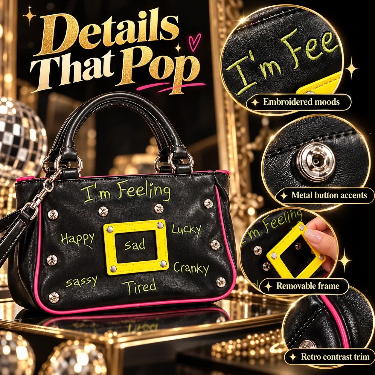 🔥 Y2K Mood Shoulder Bag - Change Your Mood, Change Your Style!