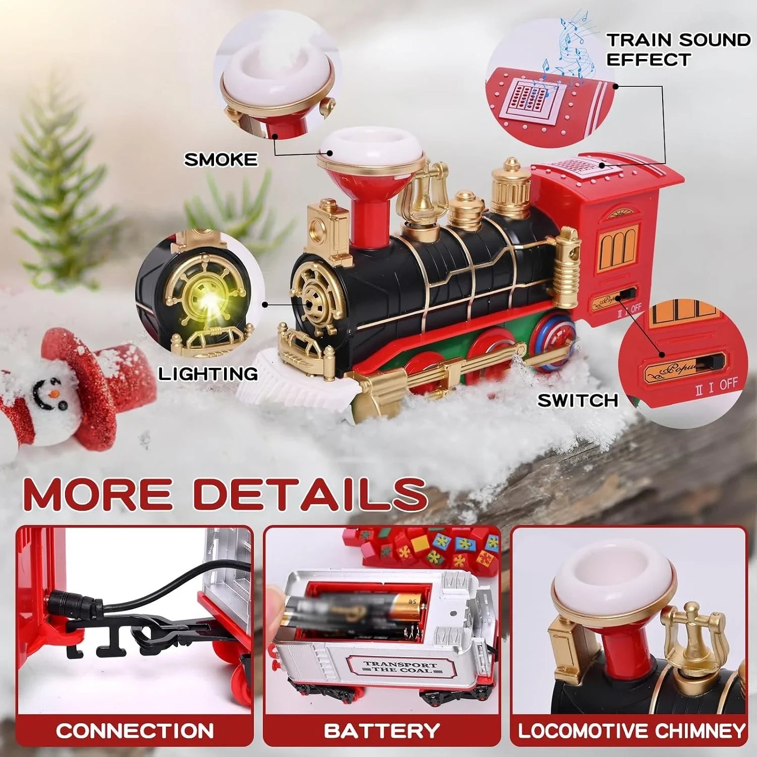 🚚 Free Shipping — 50% OFF! Bring Your Christmas Tree to Life with Lights, Sound & Smoke 🚂🎄✨