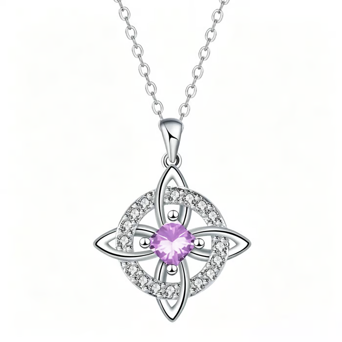 Mystical Birthstone Witches Knot Necklace – Natural Gem🔮💞Protect Your Loved Ones
