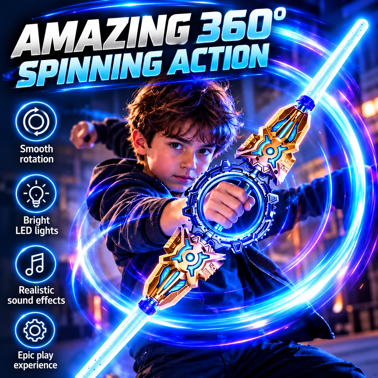 VortexSpinTM 360° Retractable Saber