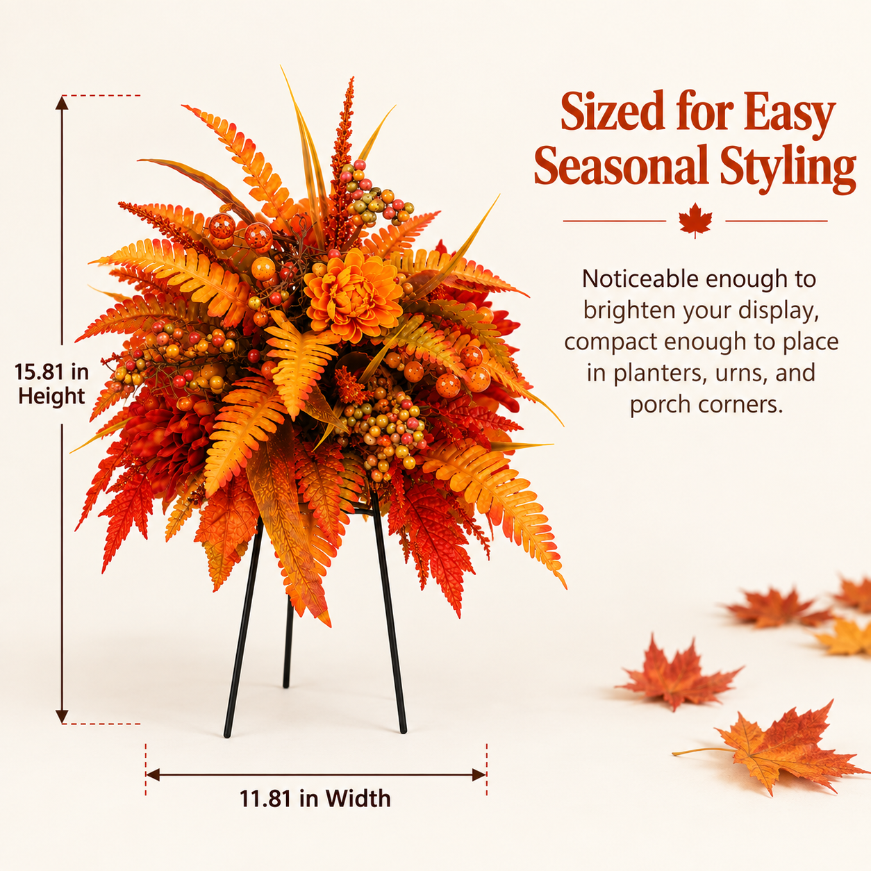 Autumn harvest floral arrangement, view 9