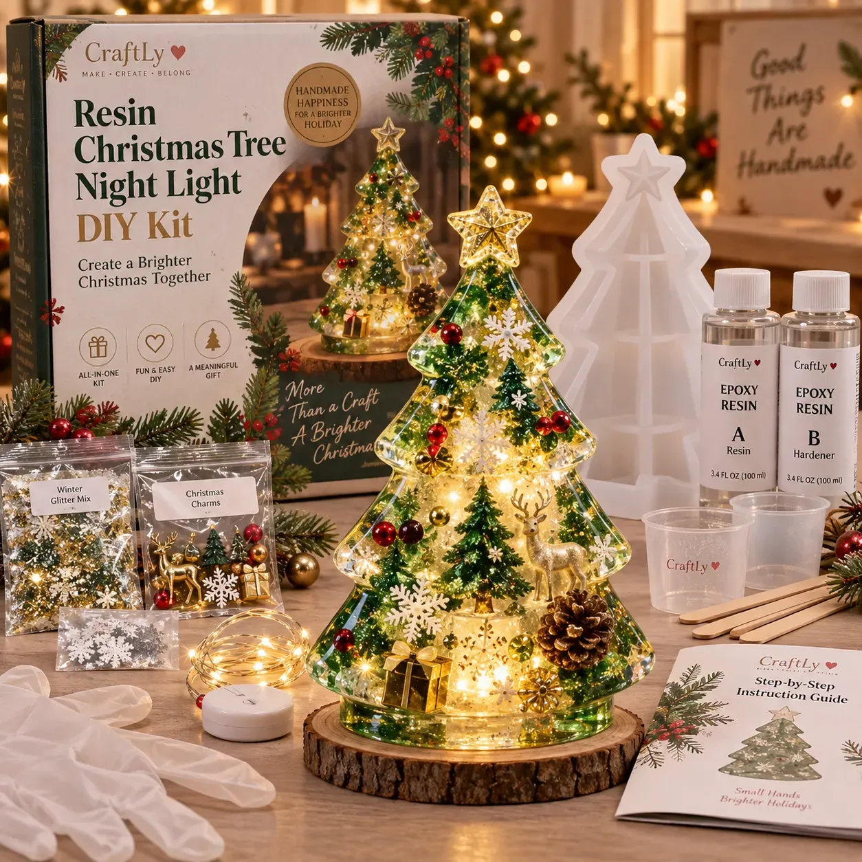 🎄 DIY Christmas Tree Night Light Kit — 💕 Step-by-Step Guide Included