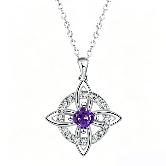 Mystical Birthstone Witches Knot Necklace – Natural Gem🔮💞Protect Your Loved Ones