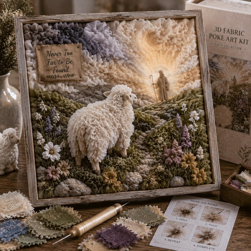 🧘Relaxing & Beginner-Friendly-✝️3D Christian Fabric Poke Art Kit(📦Buy 2 Free Shipping)