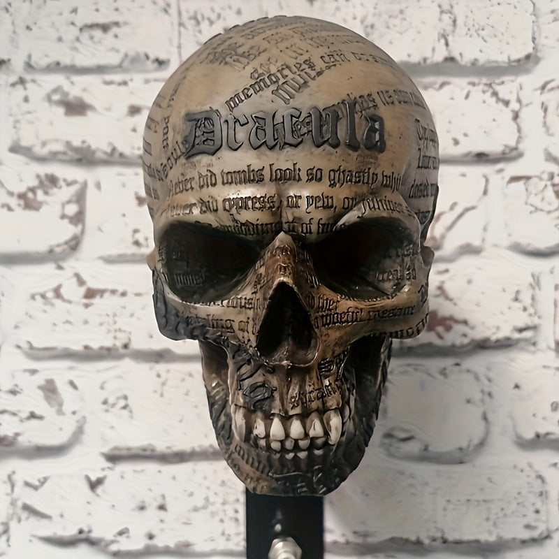 Skull Motorcycle Helmet Holder – Punk Skull Wall Mount Rack for Helmets, Jackets & Garage Decor