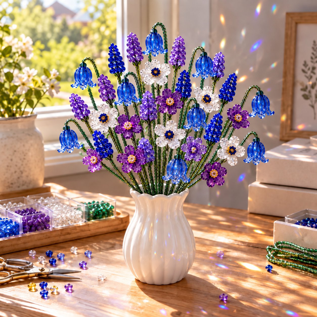 🧘Relaxing & Beginner-Friendly-Beaded Wildflower Bouquet Kit DIY🌷