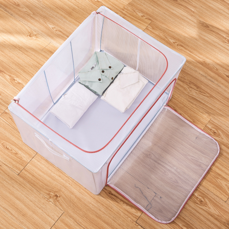 Transparent Dust-proof Thickened Foldable Storage Box Large Capacity Clothes Storage Bag with Handles and Sturdy Zipper
