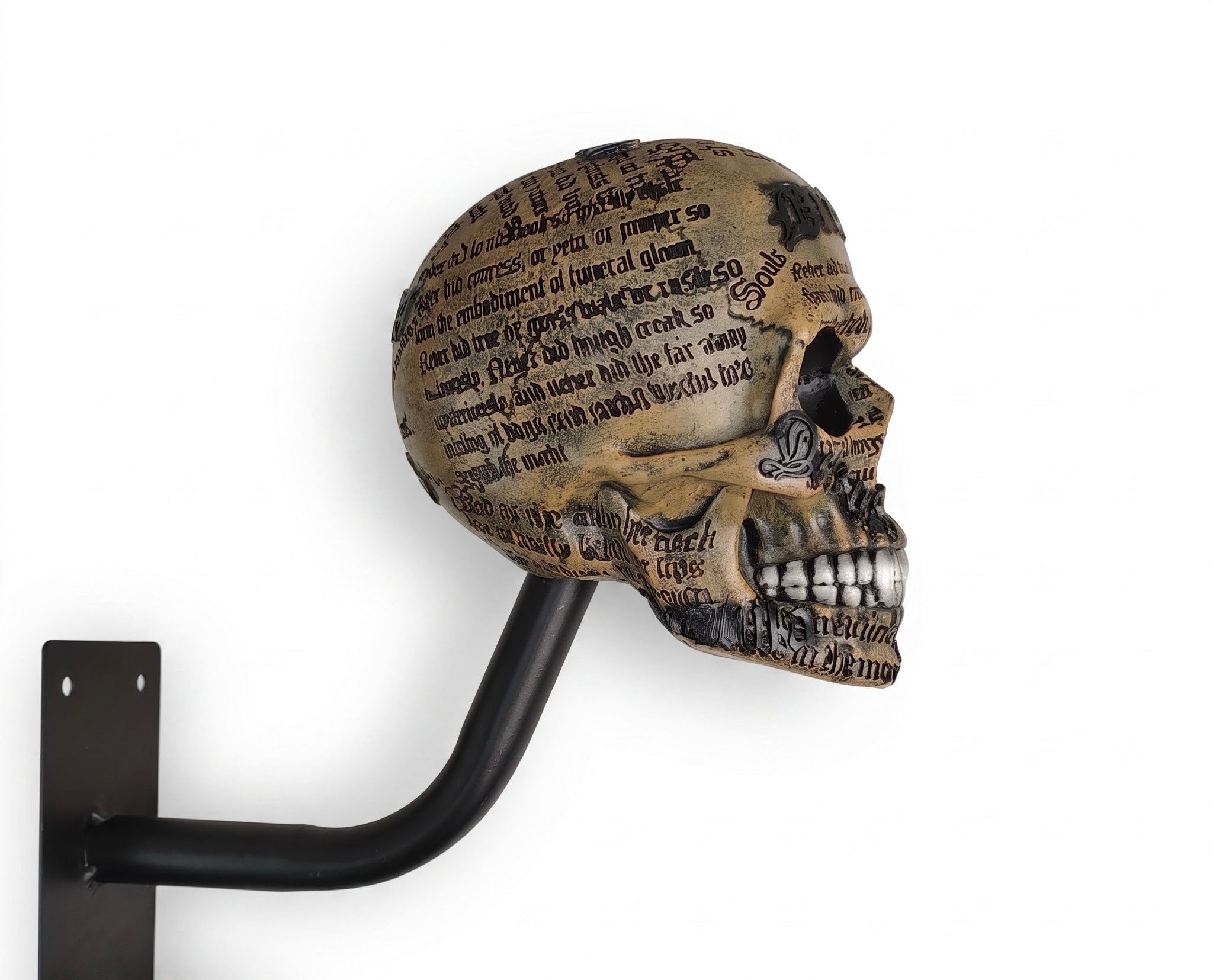 Skull Motorcycle Helmet Holder – Punk Skull Wall Mount Rack for Helmets, Jackets & Garage Decor