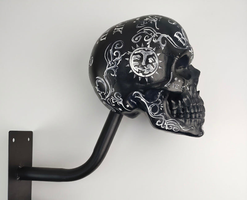 Skull Motorcycle Helmet Holder – Punk Skull Wall Mount Rack for Helmets, Jackets & Garage Decor