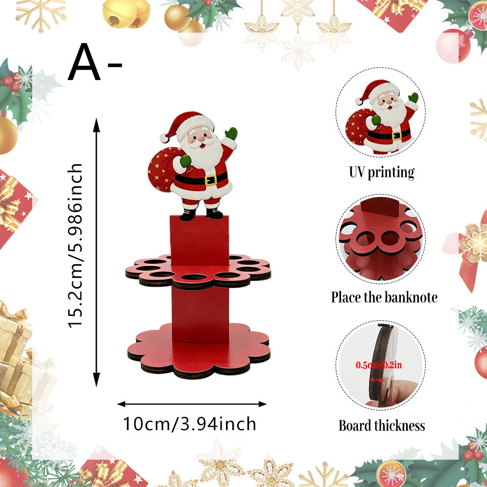 ✨Buy 3, Get 1 FREE 100% -Handmade in USA Christmas Tabletop Wooden Money Holder 🎁