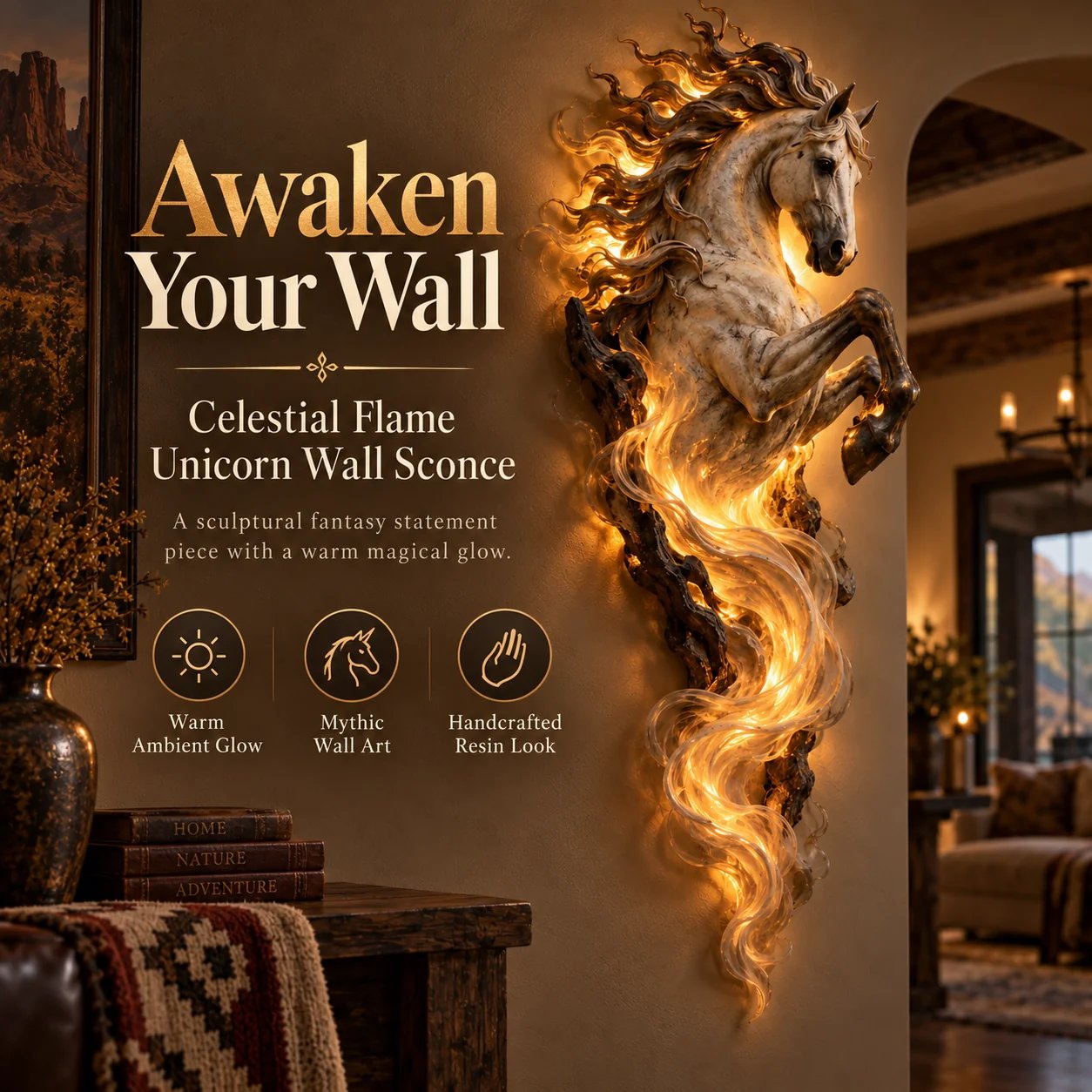 Awaken Your Wall Celestial Flame Unicorn