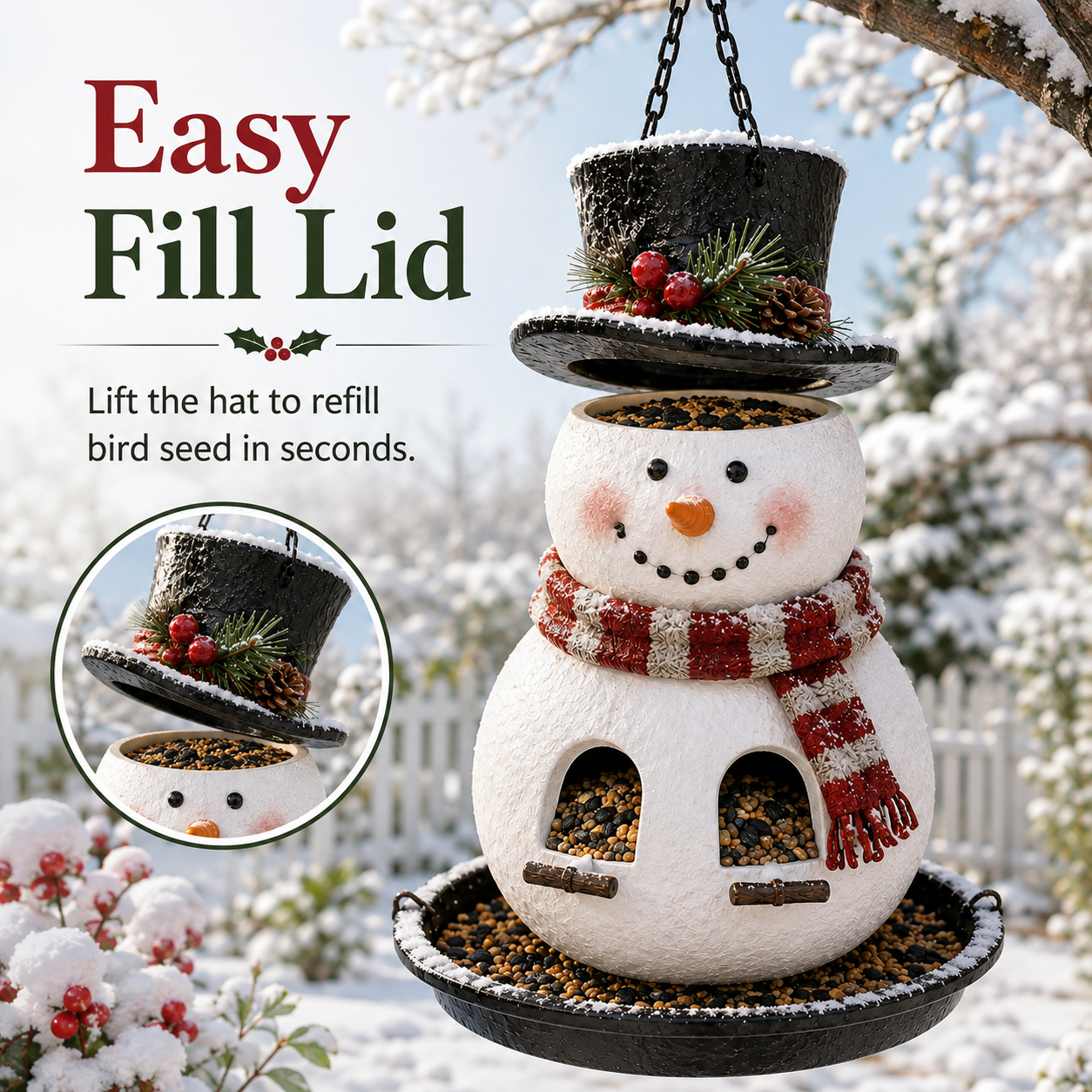 🎄 Christmas Bird Feeder  – Festive Hanging Garden Feeders for Wild Birds