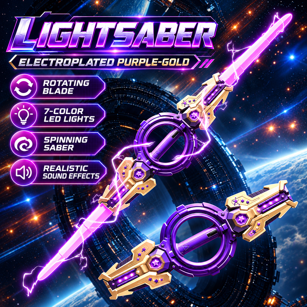 VortexSpinTM 360° Retractable Saber