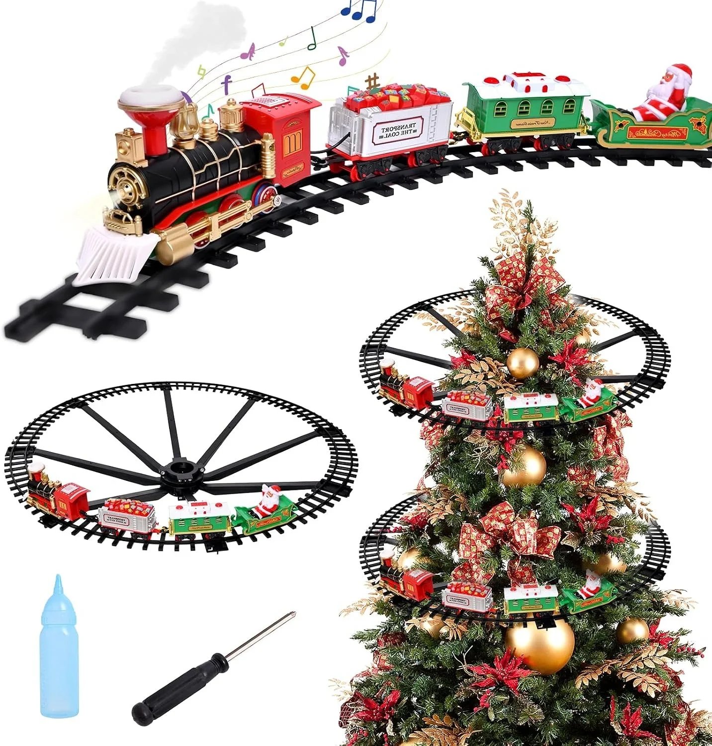 🚚 Free Shipping — 50% OFF! Bring Your Christmas Tree to Life with Lights, Sound & Smoke 🚂🎄✨