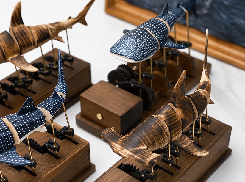 🔥FREE SHOPPING🔥-Handcrafted Wooden Ocean Animal Mechanical Model