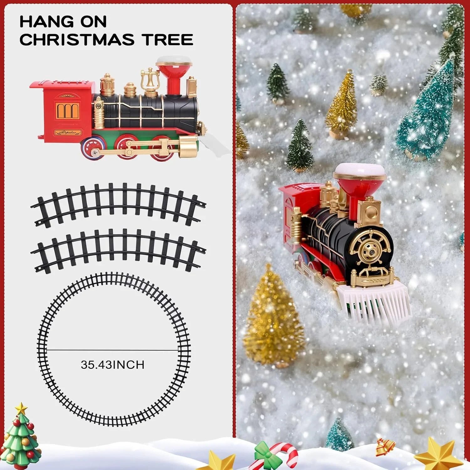🚚 Free Shipping — 50% OFF! Bring Your Christmas Tree to Life with Lights, Sound & Smoke 🚂🎄✨