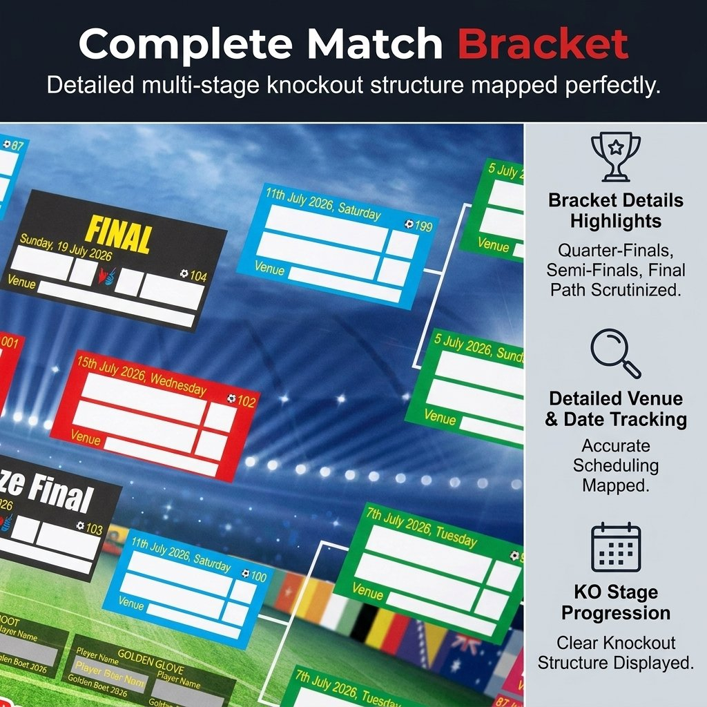 🗓️⚽ World Cup Wall Chart 2026 Poster Set – Don't Miss a Match! - Marker Pen & Mounting Strips Included 🎁