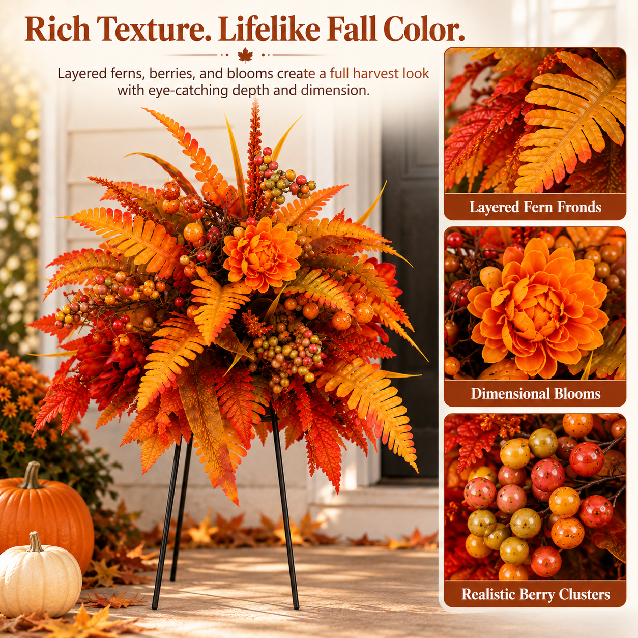 Autumn harvest floral arrangement, view 4