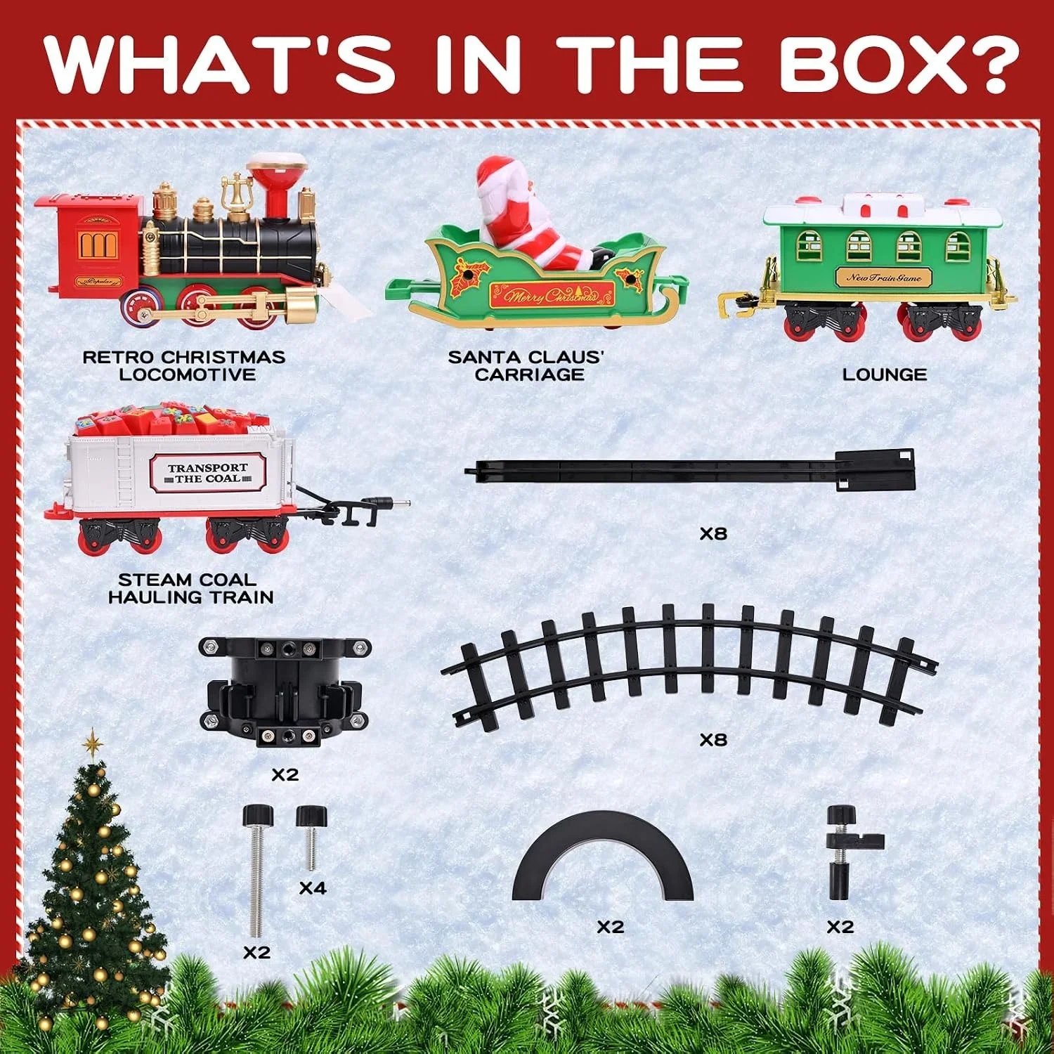 🚚 Free Shipping — 50% OFF! Bring Your Christmas Tree to Life with Lights, Sound & Smoke 🚂🎄✨