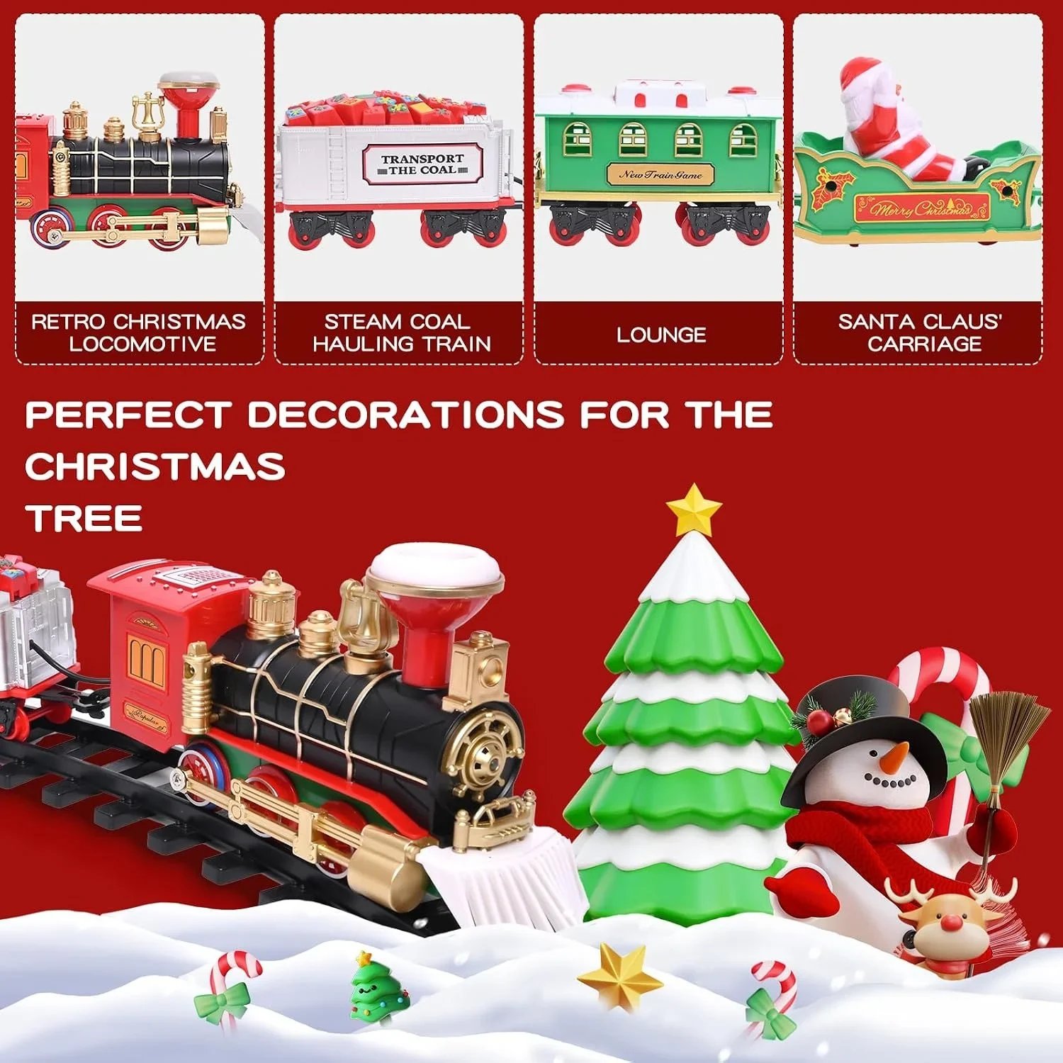 🚚 Free Shipping — 50% OFF! Bring Your Christmas Tree to Life with Lights, Sound & Smoke 🚂🎄✨