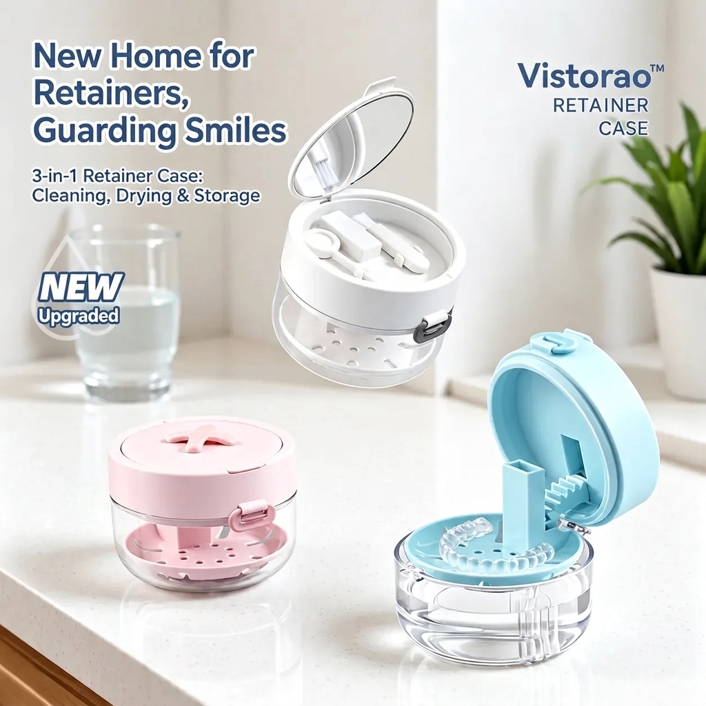 Vistorao 4-in-1 Retainer Cleaning Case