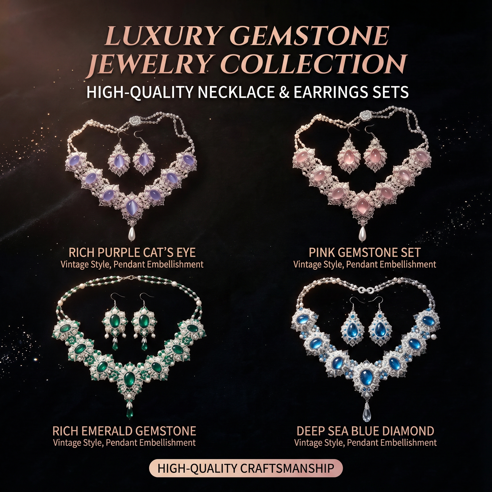 📿✨ Relaxing & Beginner-Friendly — Vintage-Inspired Necklace & Earrings DIY Kit