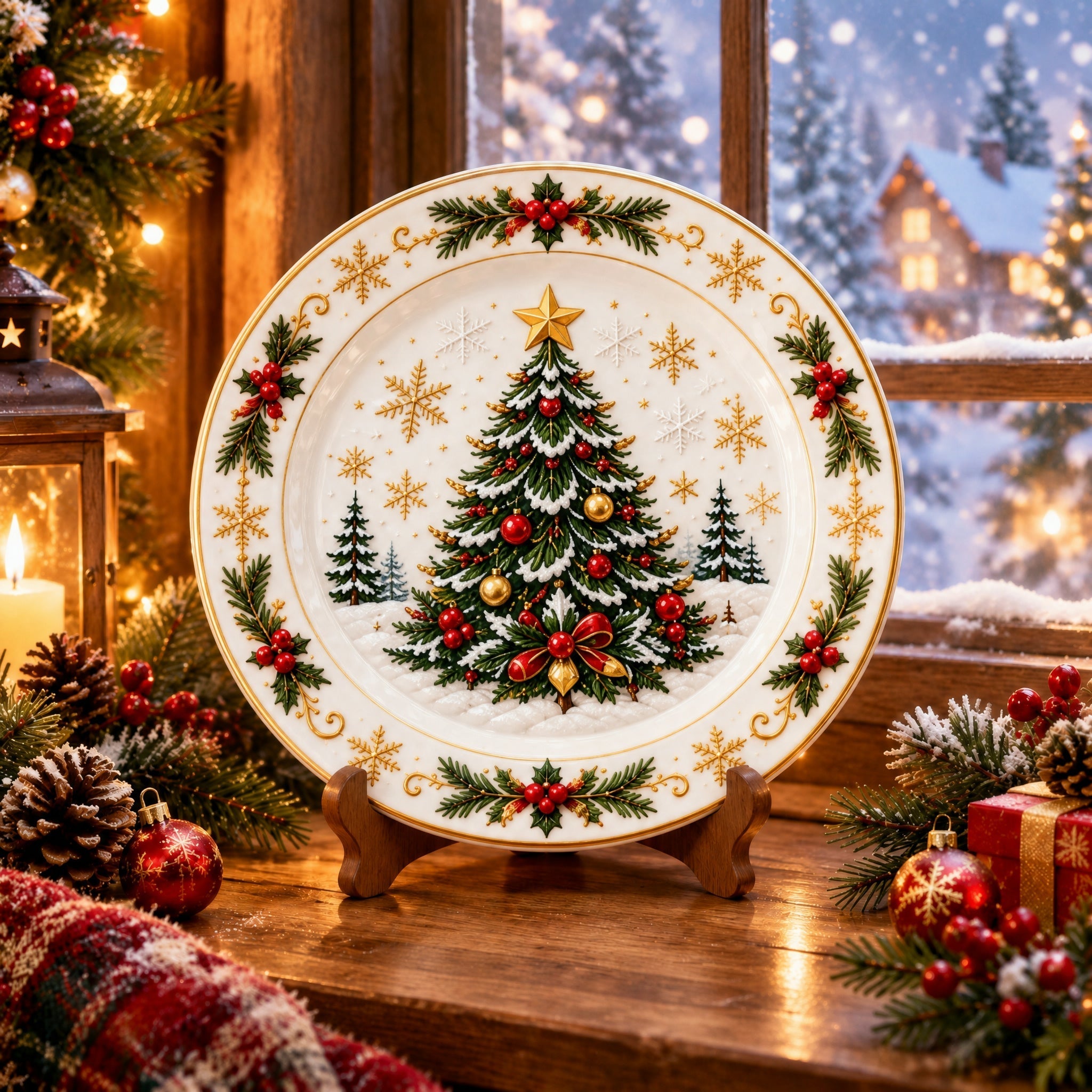 Christmas Tree ceramic plate