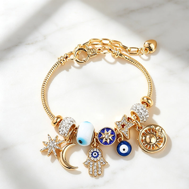 📢📢50% OFF !! ⏰Celestial Sun Moon Charm Bracelet
