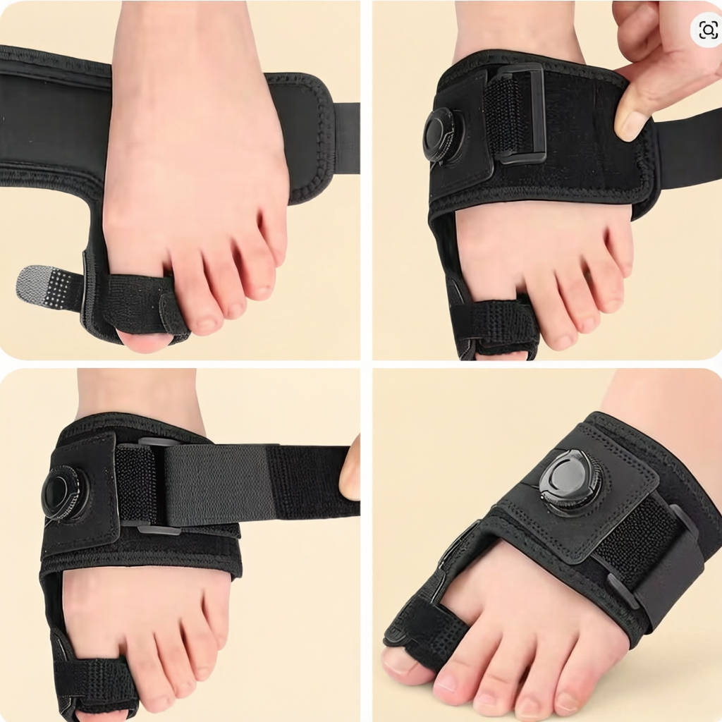 Bunion Corrector Toe Brace - Knob Adjustable Support Strap, Breathable Lightweight Toe Separator for Daily Foot Care