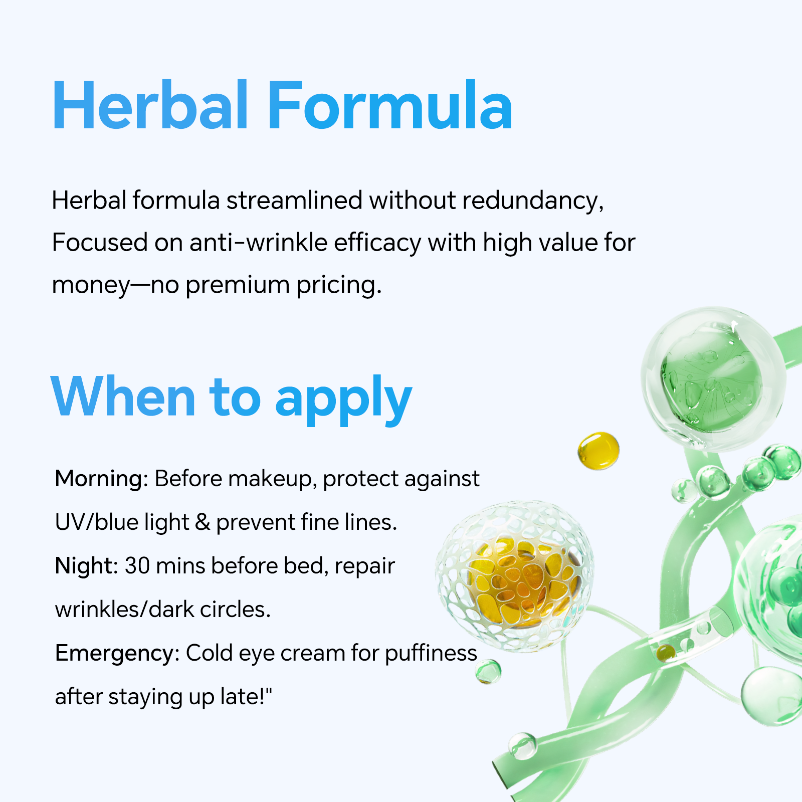 LUMAZO Herbal Anti-Aging Eye Cream, Firming & Hydrating Eye Cream for Wrinkles & Fine Lines, 50g