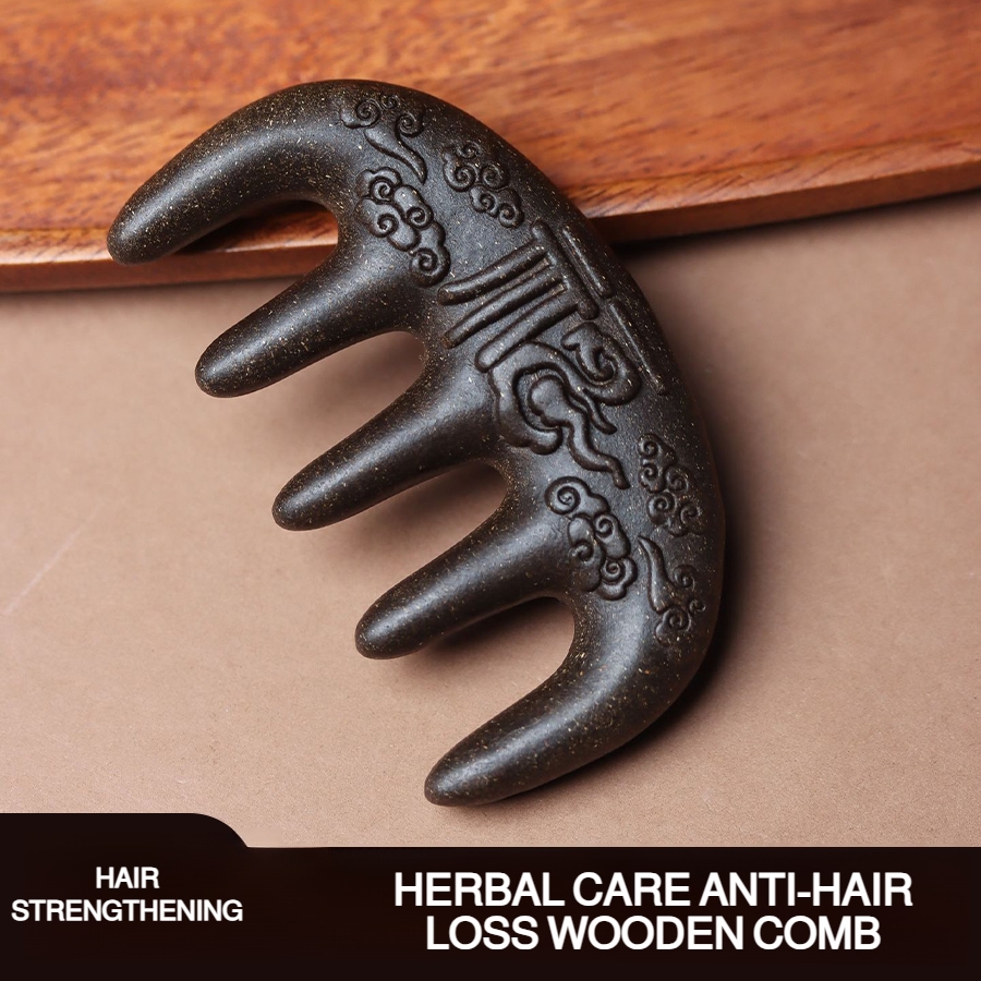 He Shou Wu Herbal Scalp Massager Comb, Anti-Hair Loss Therapy Comb for Hair Growth & Relaxation