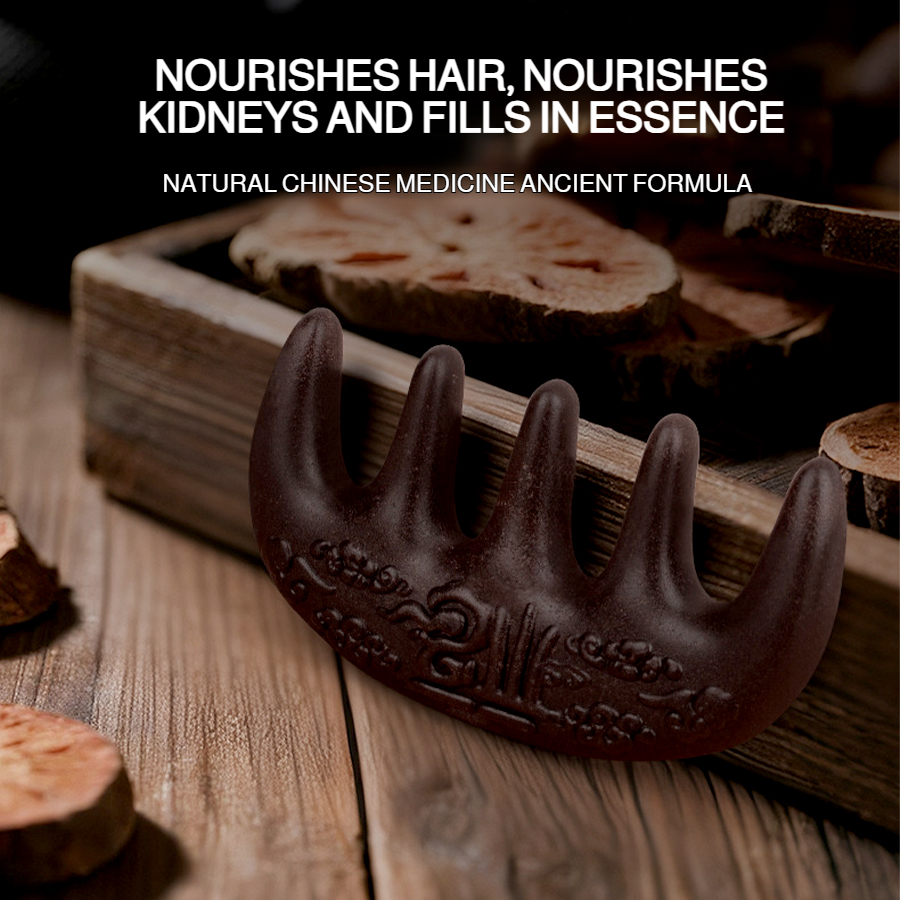 He Shou Wu Herbal Scalp Massager Comb, Anti-Hair Loss Therapy Comb for Hair Growth & Relaxation