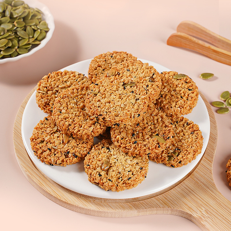 Keripik oat biji labu sebagai pengganti sarapan.