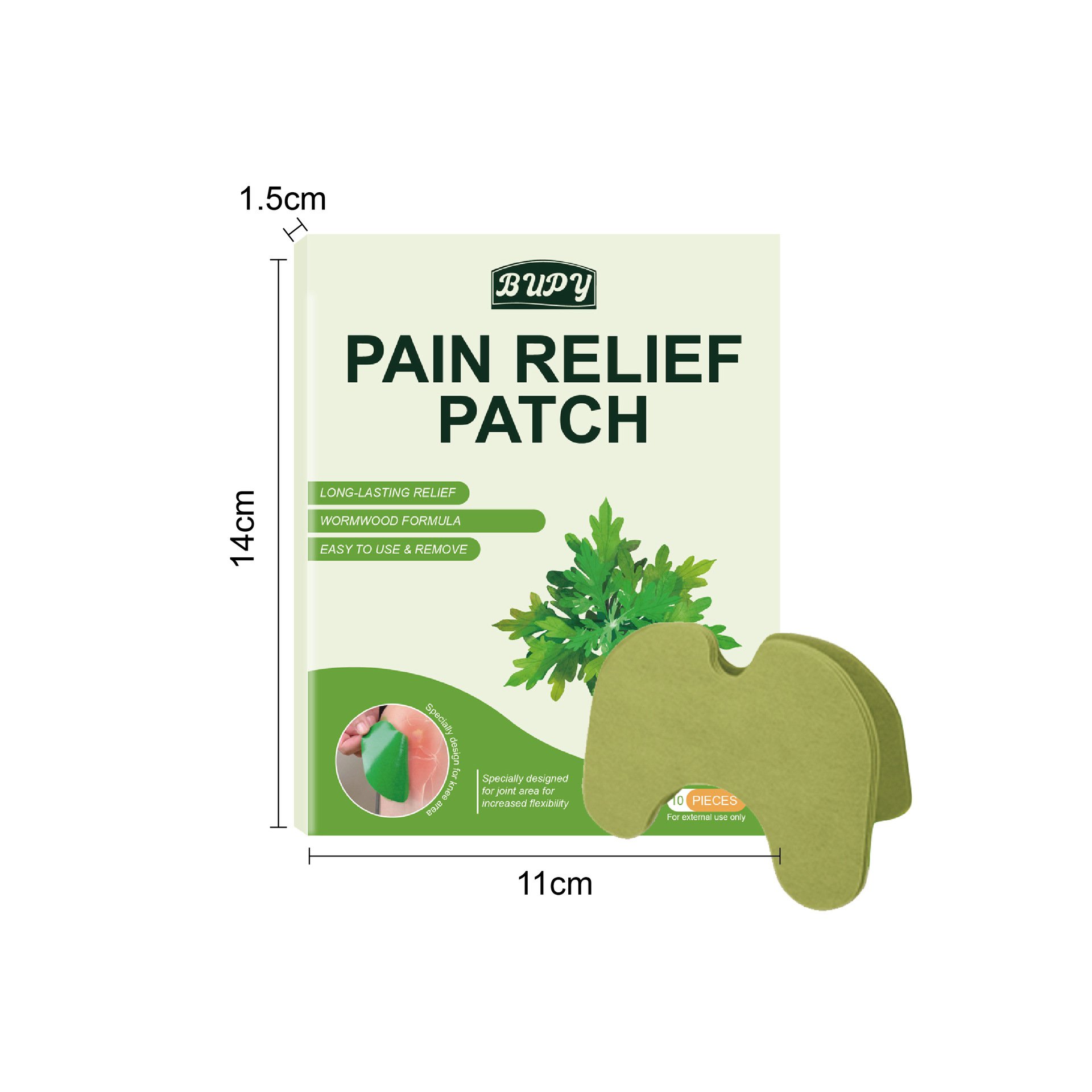 Patch perawatan kesehatan untuk nyeri lutut, tendon kaki, sendi, punggung bawah, dan leher yang terbuat dari mugwort.