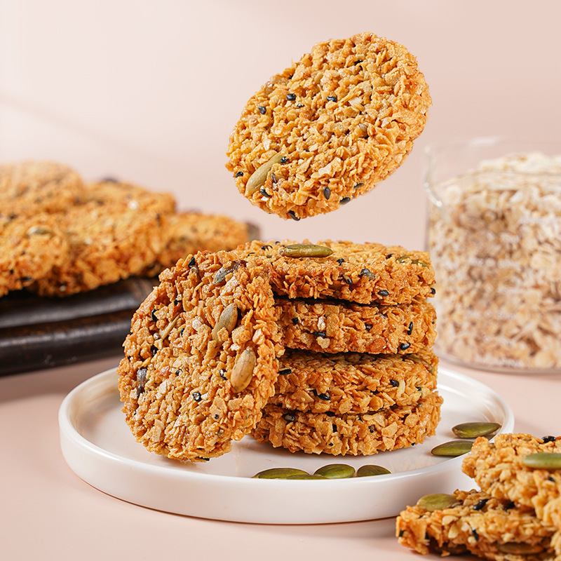 Keripik oat biji labu sebagai pengganti sarapan.