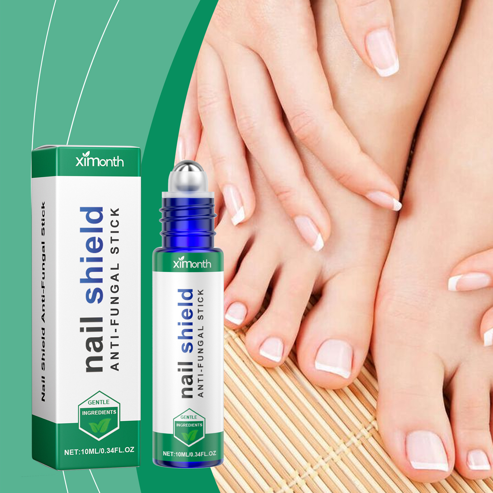 XIMONTH Nail Care Rollerball: Pembersih dan Pelembap Kuku Tangan dan Kaki Setiap Hari, Sabun Kuku Lembut yang Menutrisi