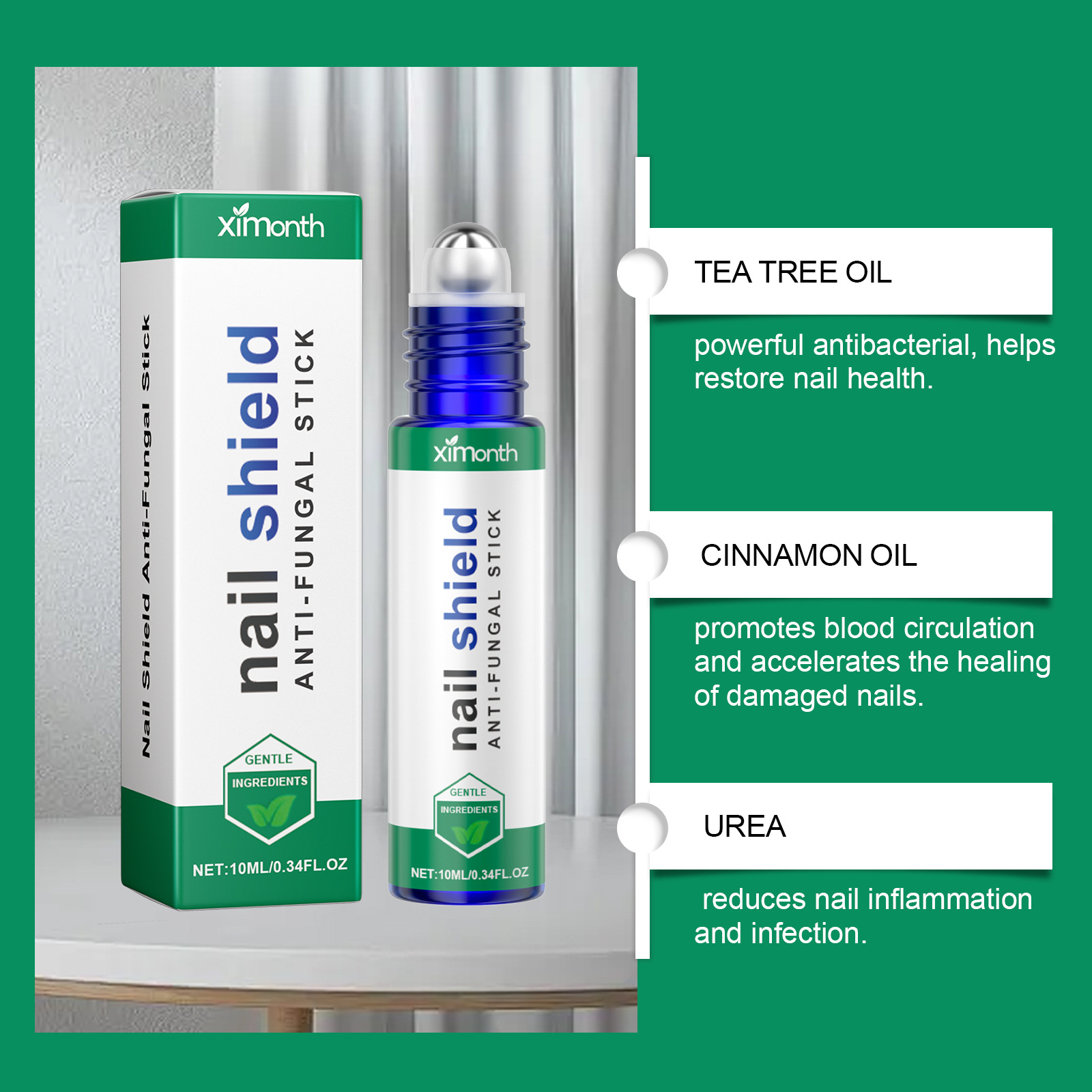 XIMONTH Nail Care Rollerball: Pembersih dan Pelembap Kuku Tangan dan Kaki Setiap Hari, Sabun Kuku Lembut yang Menutrisi