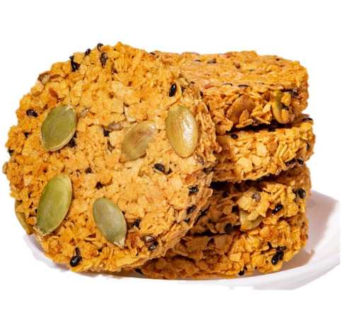 Keripik oat biji labu sebagai pengganti sarapan.