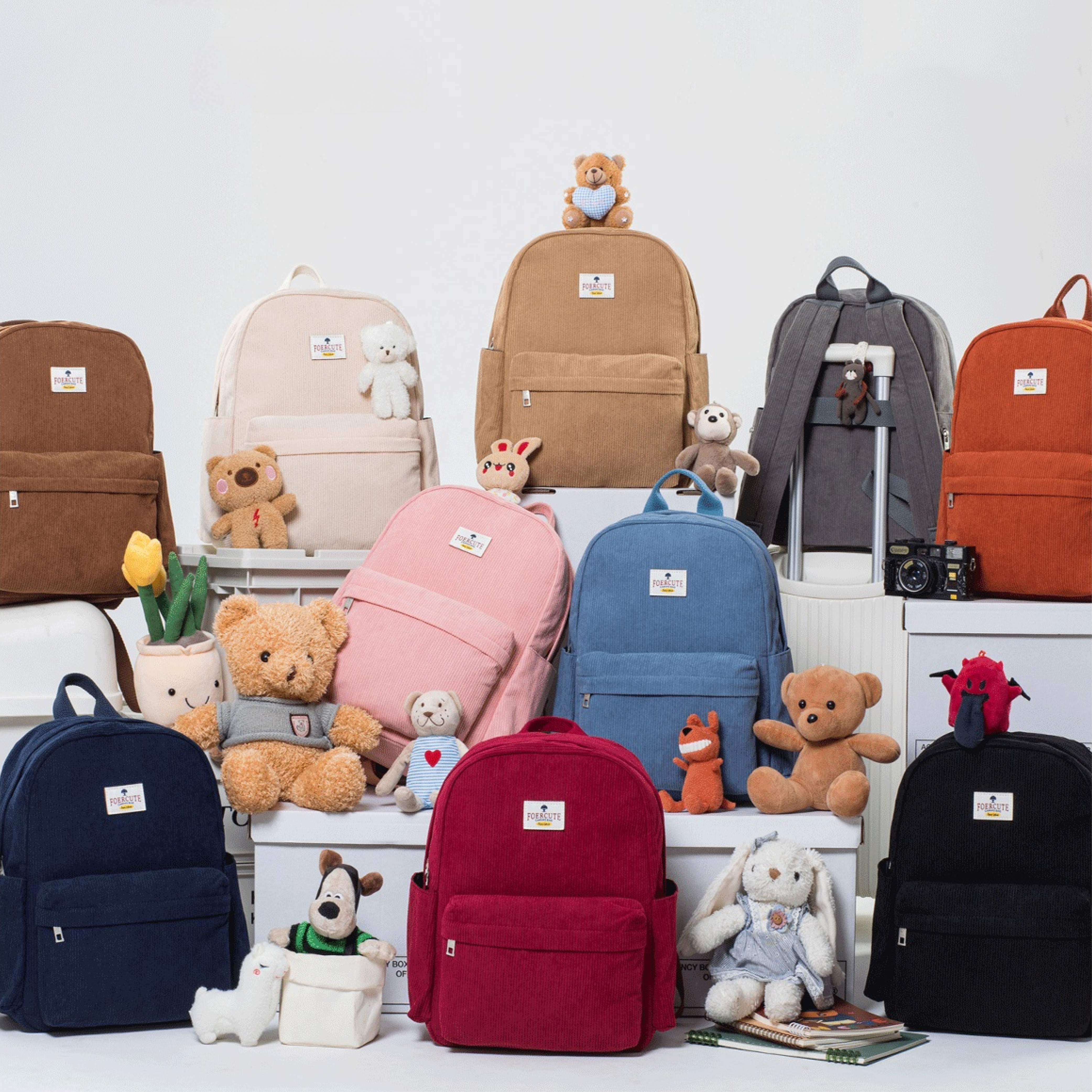 Corduroy Large Capacity Student Backpack for College and High School Travel