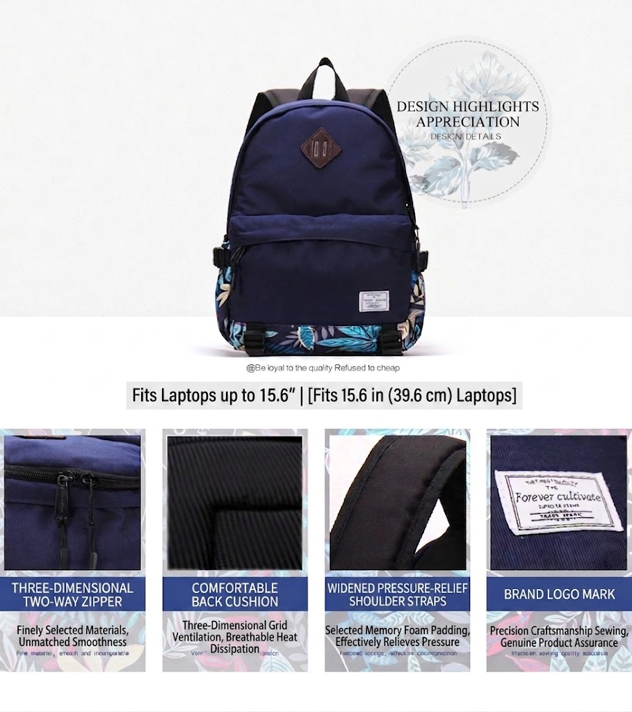17" Wholesale Back Pack Basic Backpack for adult Lightweight Outdoor Travel Bookbags