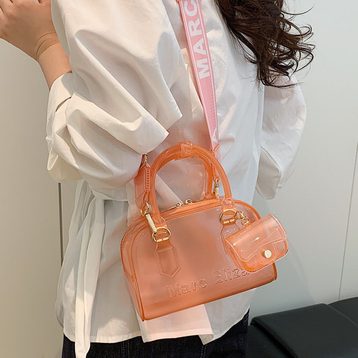 Personalized PVC Crossbody Handbag for Women – Customizable Color & Size Available